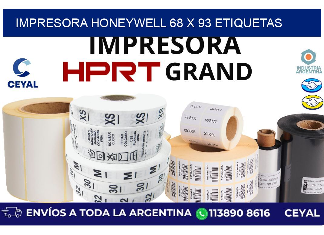 impresora honeywell 68 x 93 etiquetas
