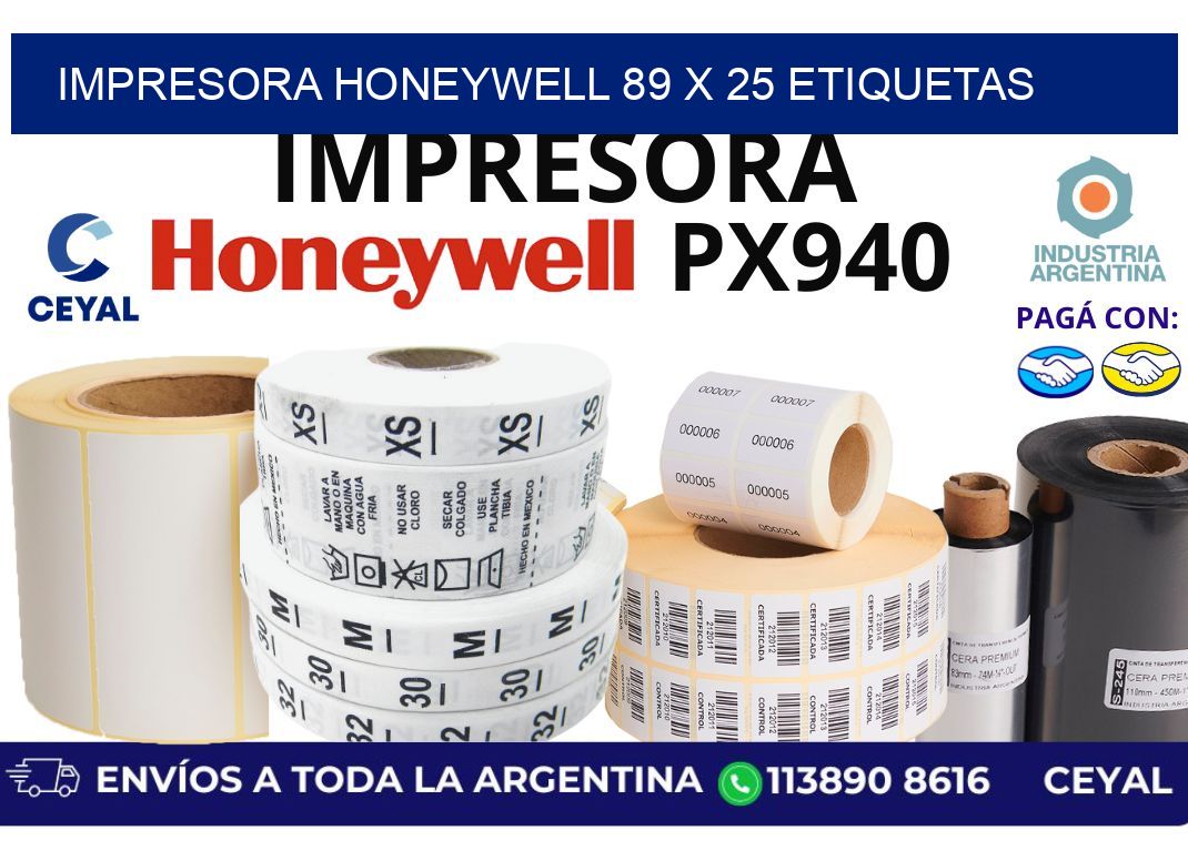 impresora honeywell 89 x 25 etiquetas