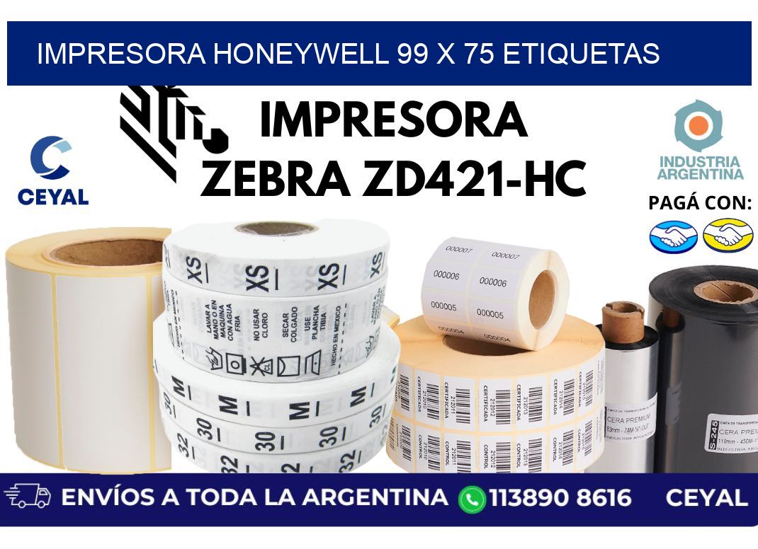 impresora honeywell 99 x 75 etiquetas