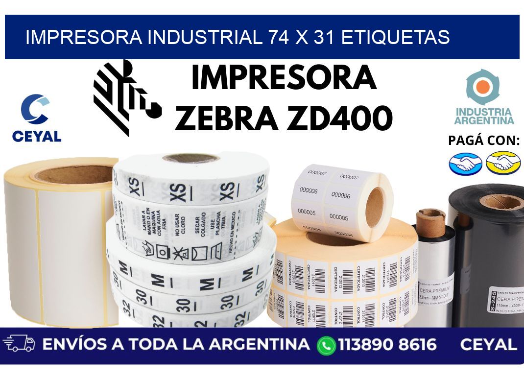 impresora industrial 74 x 31 etiquetas