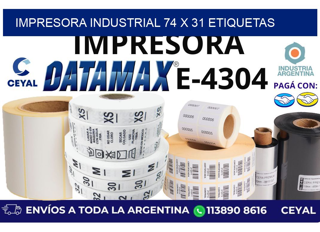 impresora industrial 74 x 31 etiquetas