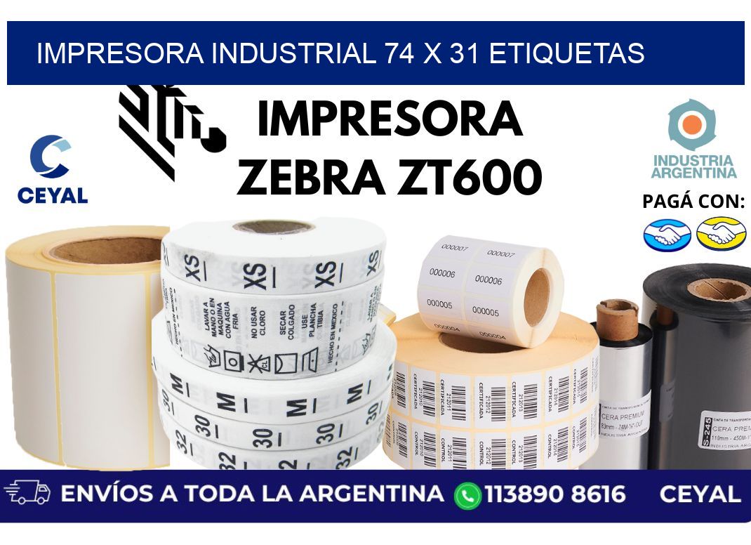 impresora industrial 74 x 31 etiquetas