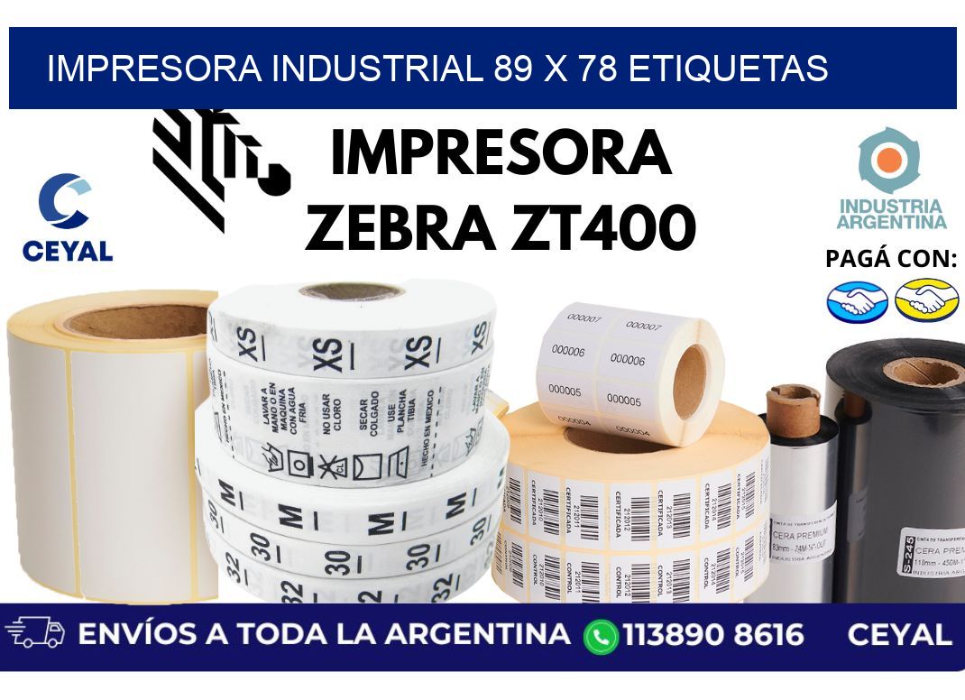 impresora industrial 89 x 78 etiquetas