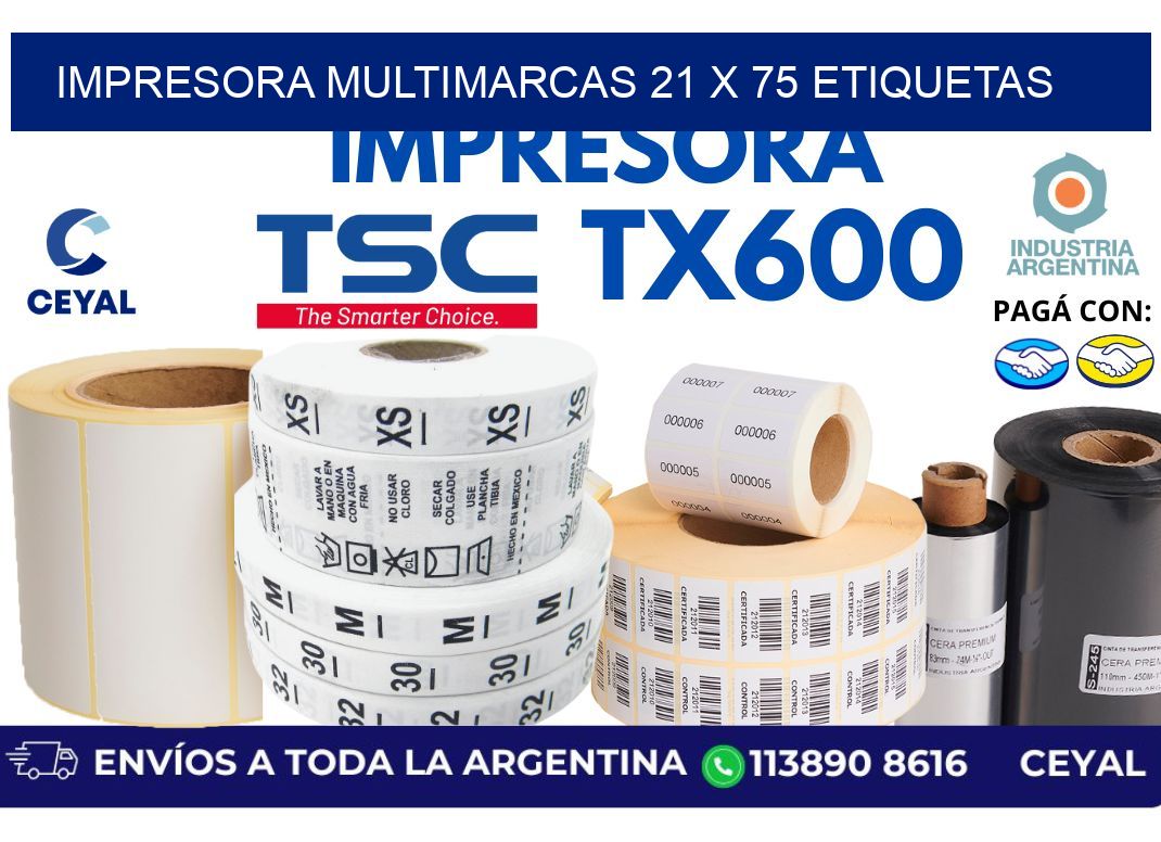 impresora multimarcas 21 x 75 etiquetas