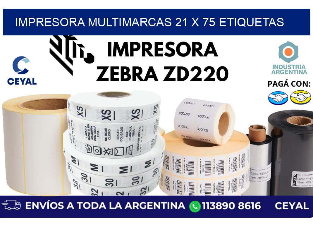 impresora multimarcas 21 x 75 etiquetas