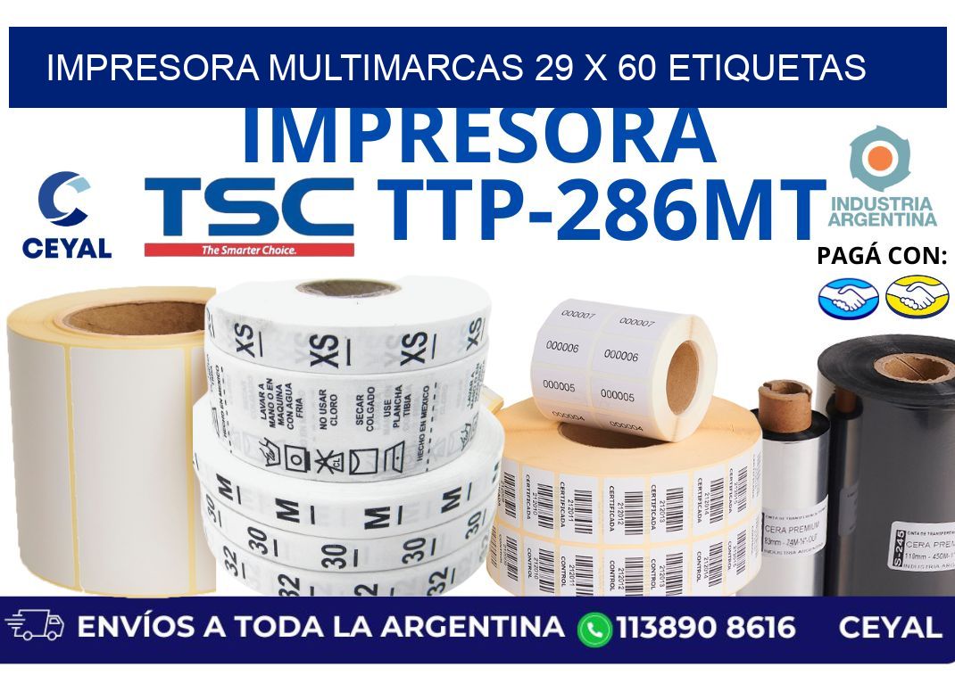 impresora multimarcas 29 x 60 etiquetas