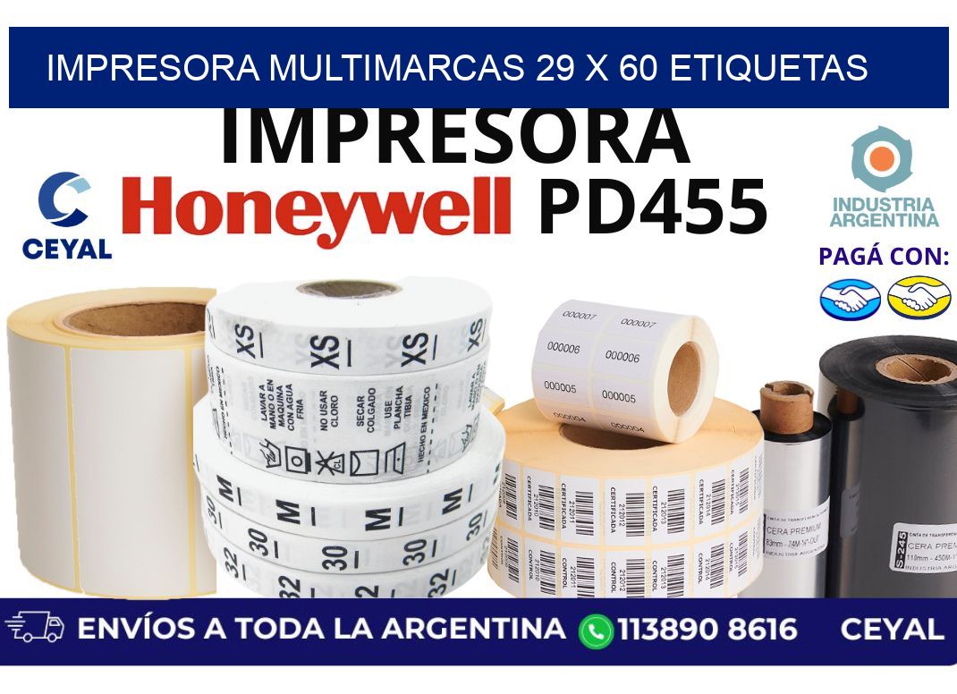 impresora multimarcas 29 x 60 etiquetas
