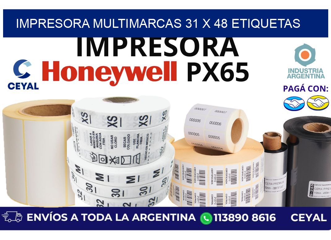 impresora multimarcas 31 x 48 etiquetas