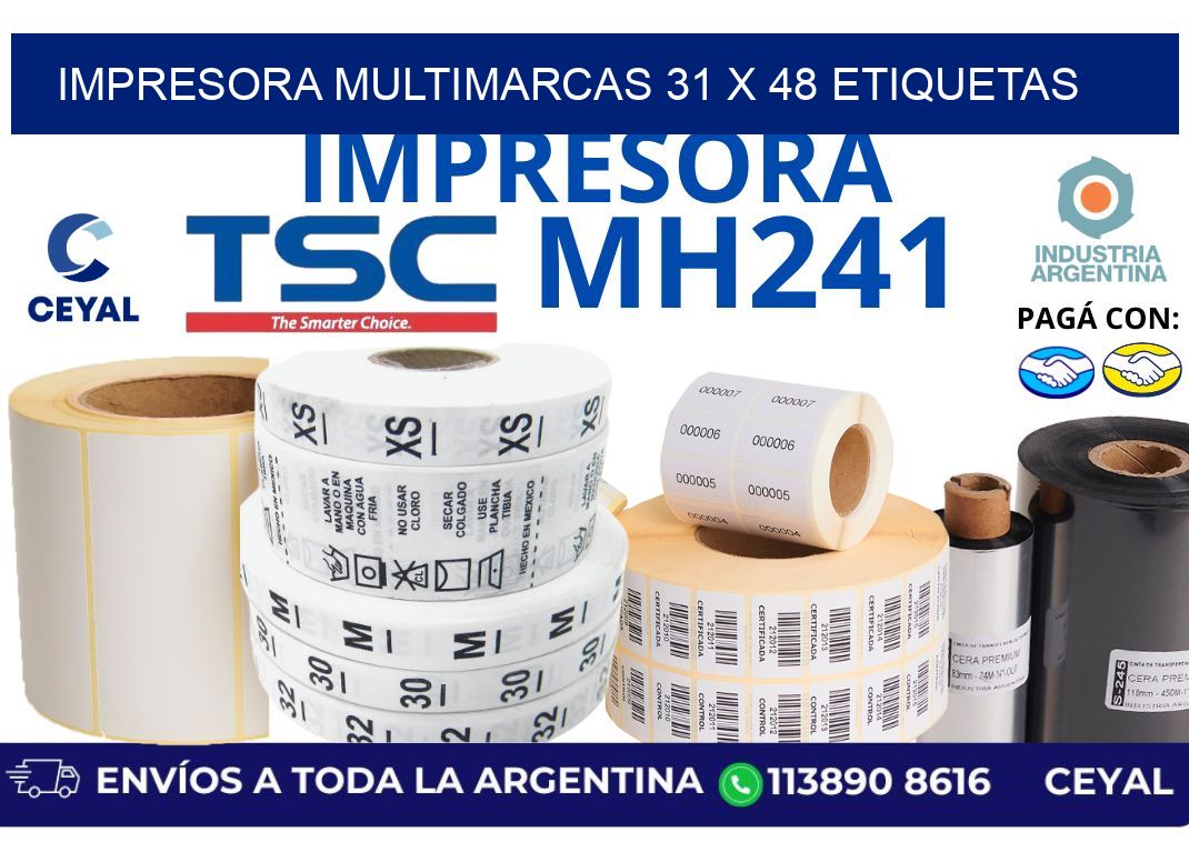 impresora multimarcas 31 x 48 etiquetas