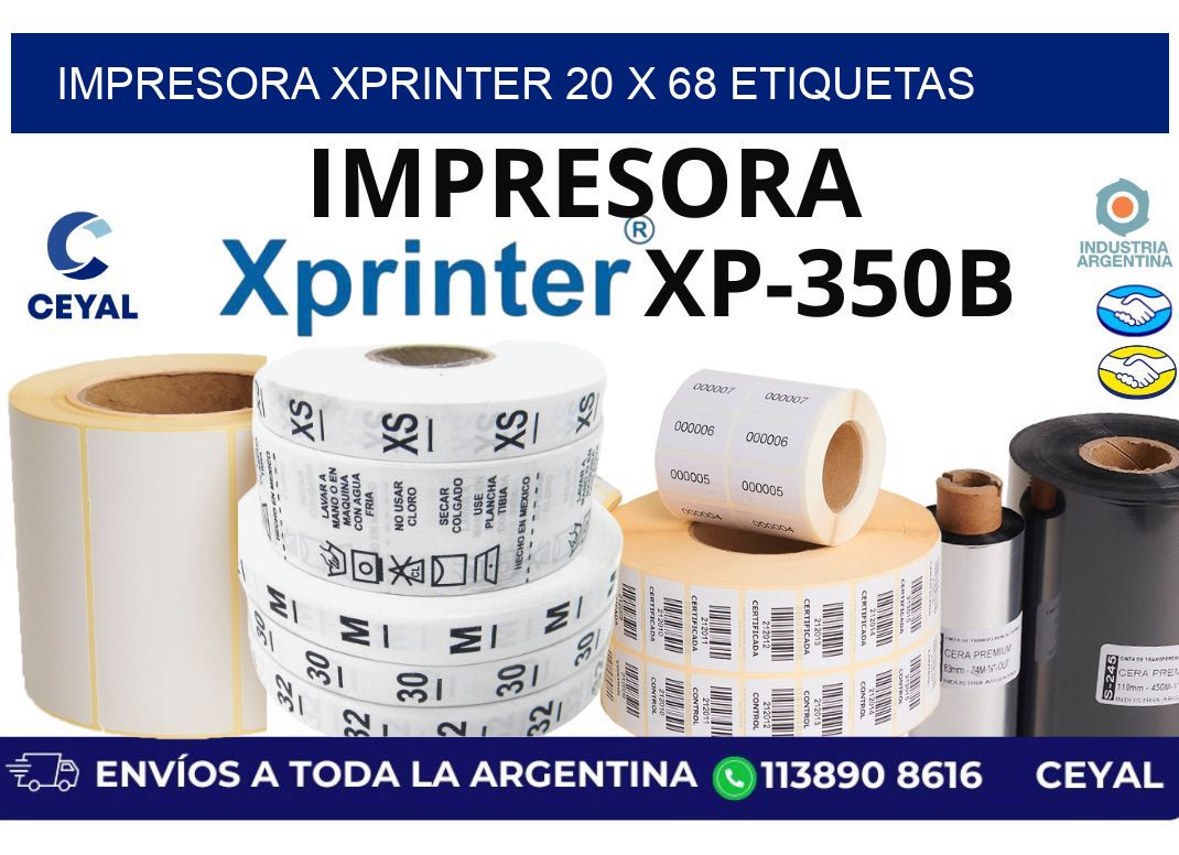 impresora xprinter 20 x 68 etiquetas
