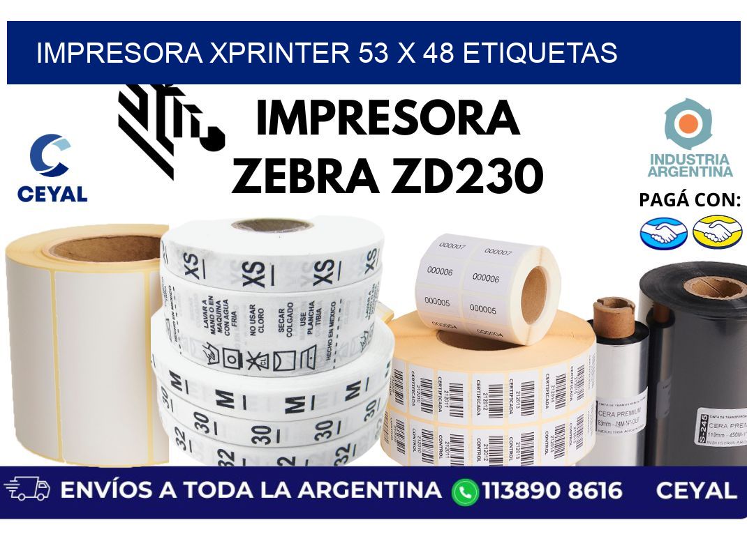 impresora xprinter 53 x 48 etiquetas