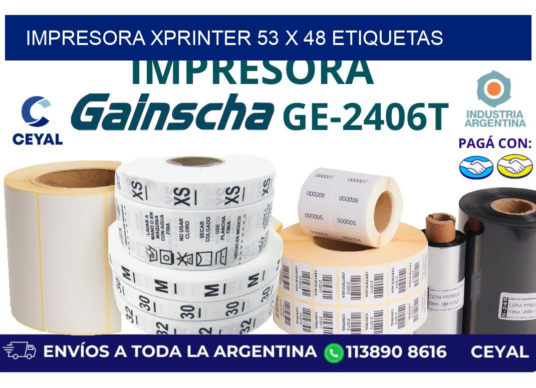 impresora xprinter 53 x 48 etiquetas
