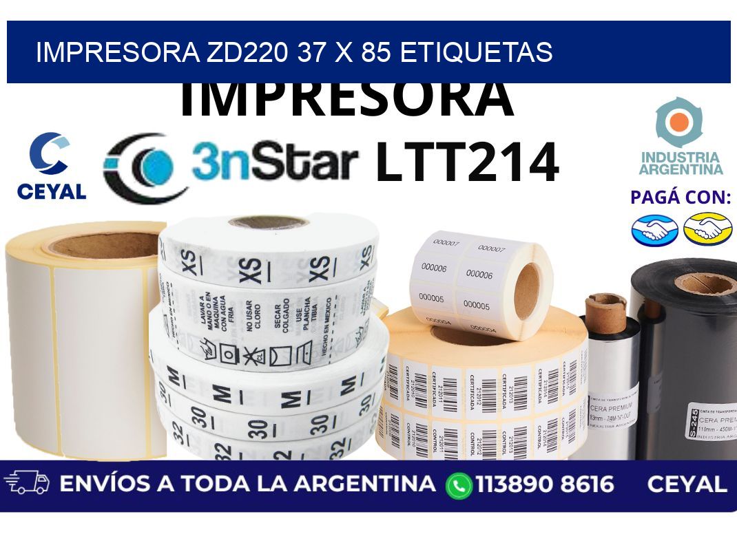 impresora zd220 37 x 85 etiquetas