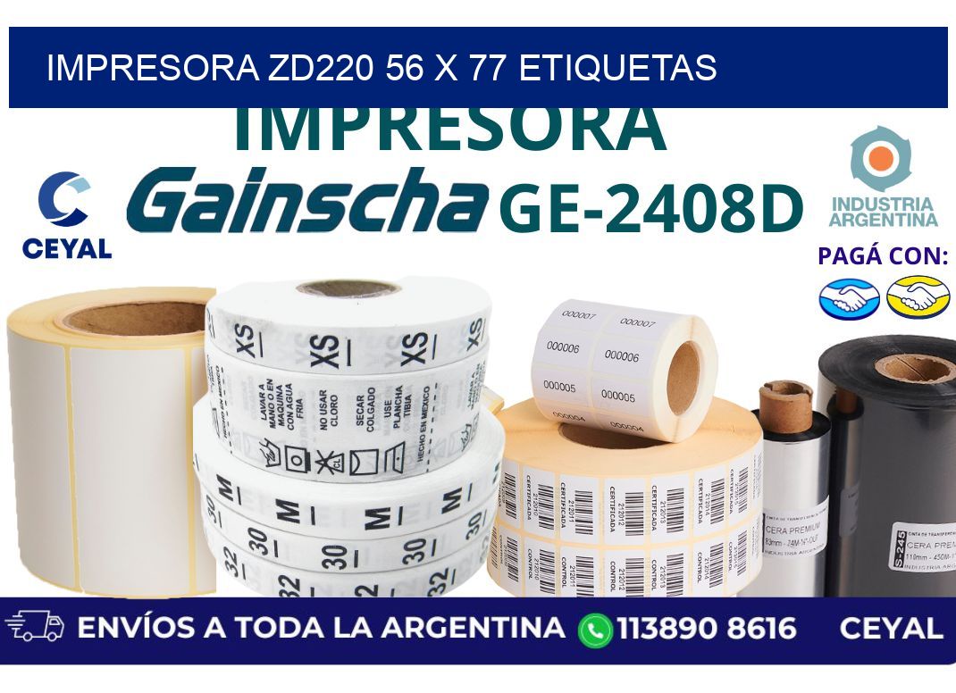 impresora zd220 56 x 77 etiquetas