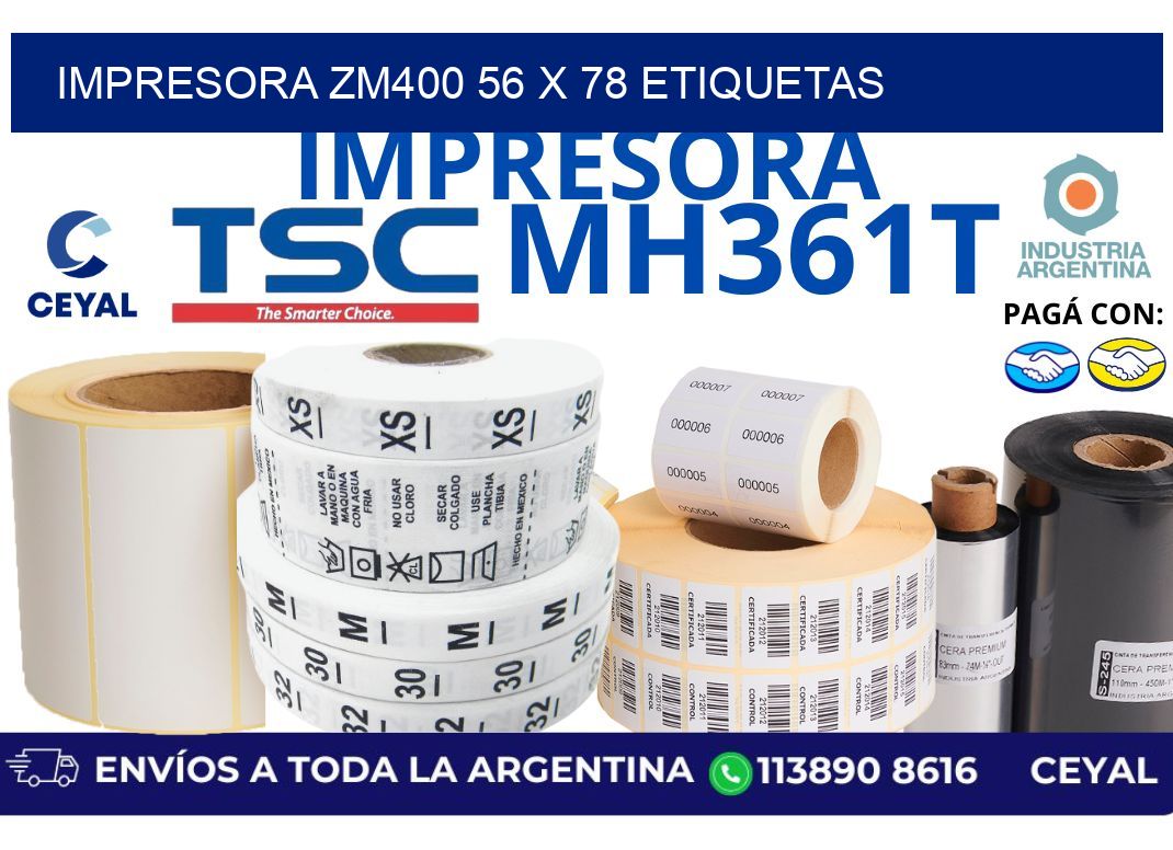 impresora zm400 56 x 78 etiquetas