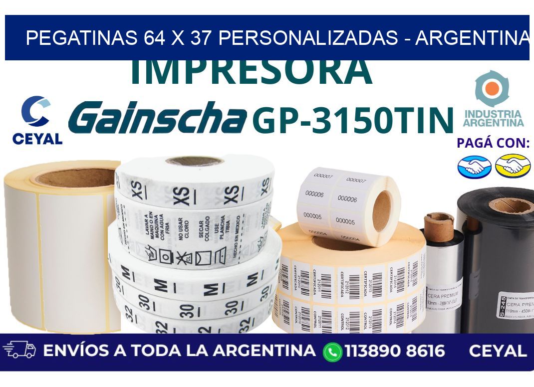 pegatinas 64 x 37 personalizadas - Argentina
