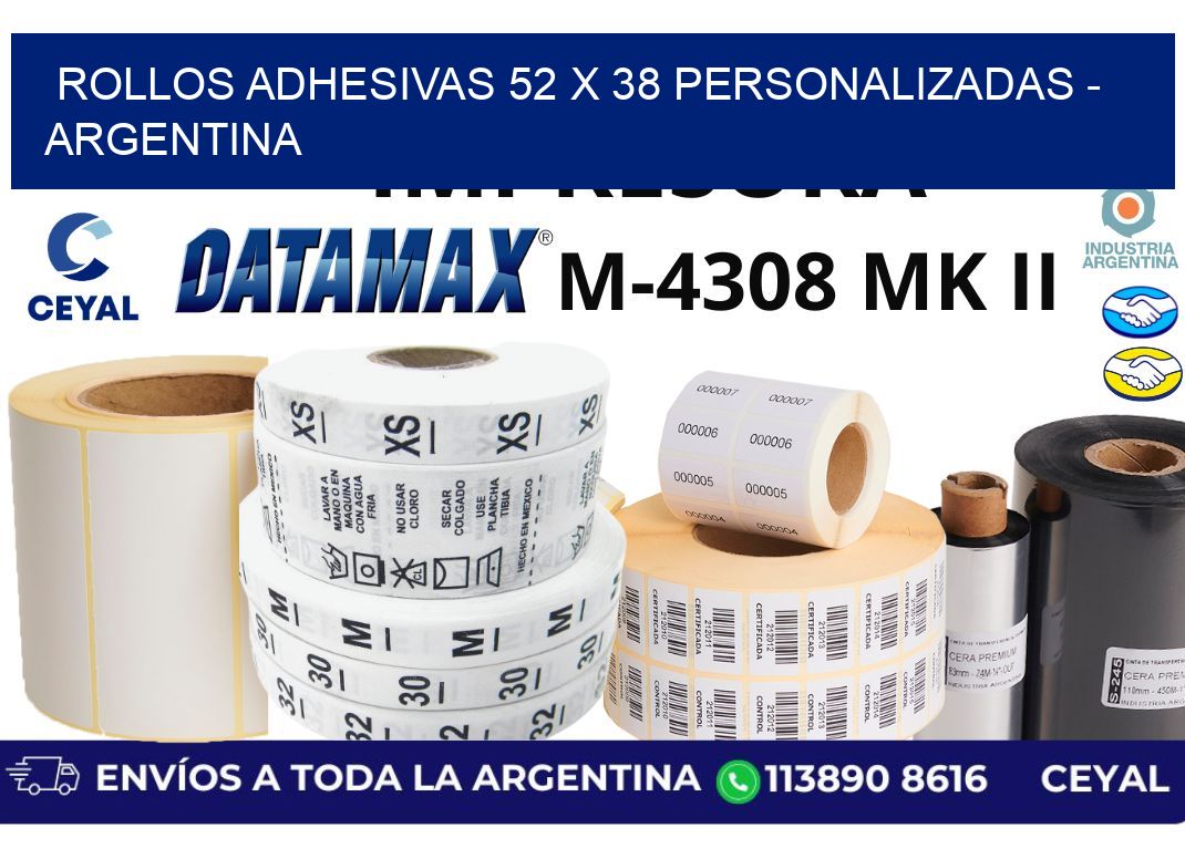 rollos adhesivas 52 x 38 personalizadas – Argentina
