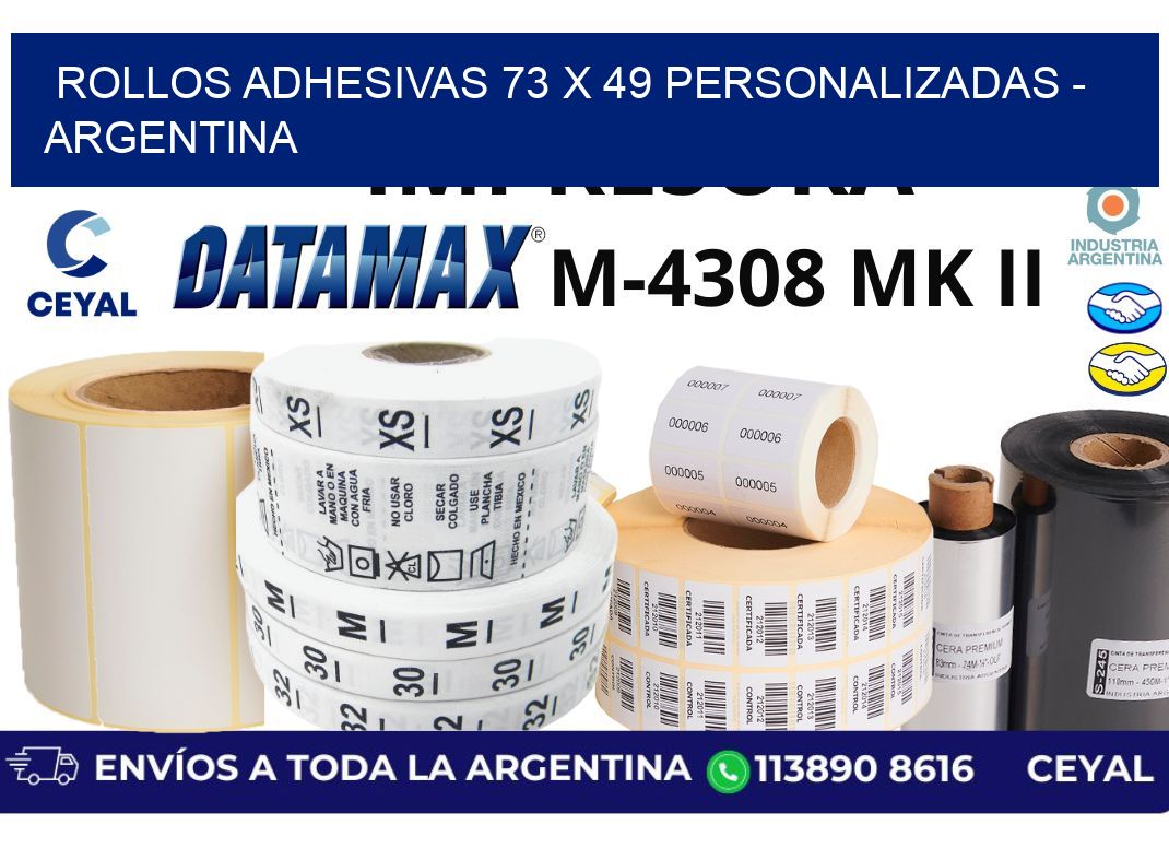 rollos adhesivas 73 x 49 personalizadas – Argentina