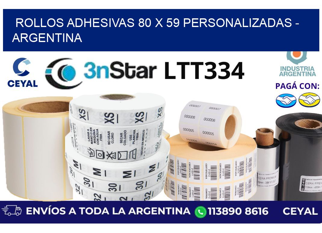 rollos adhesivas 80 x 59 personalizadas – Argentina