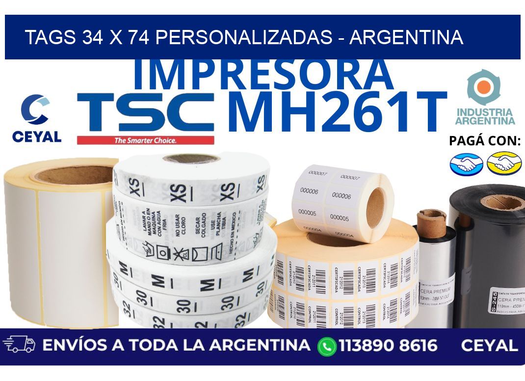 tags 34 x 74 personalizadas - Argentina