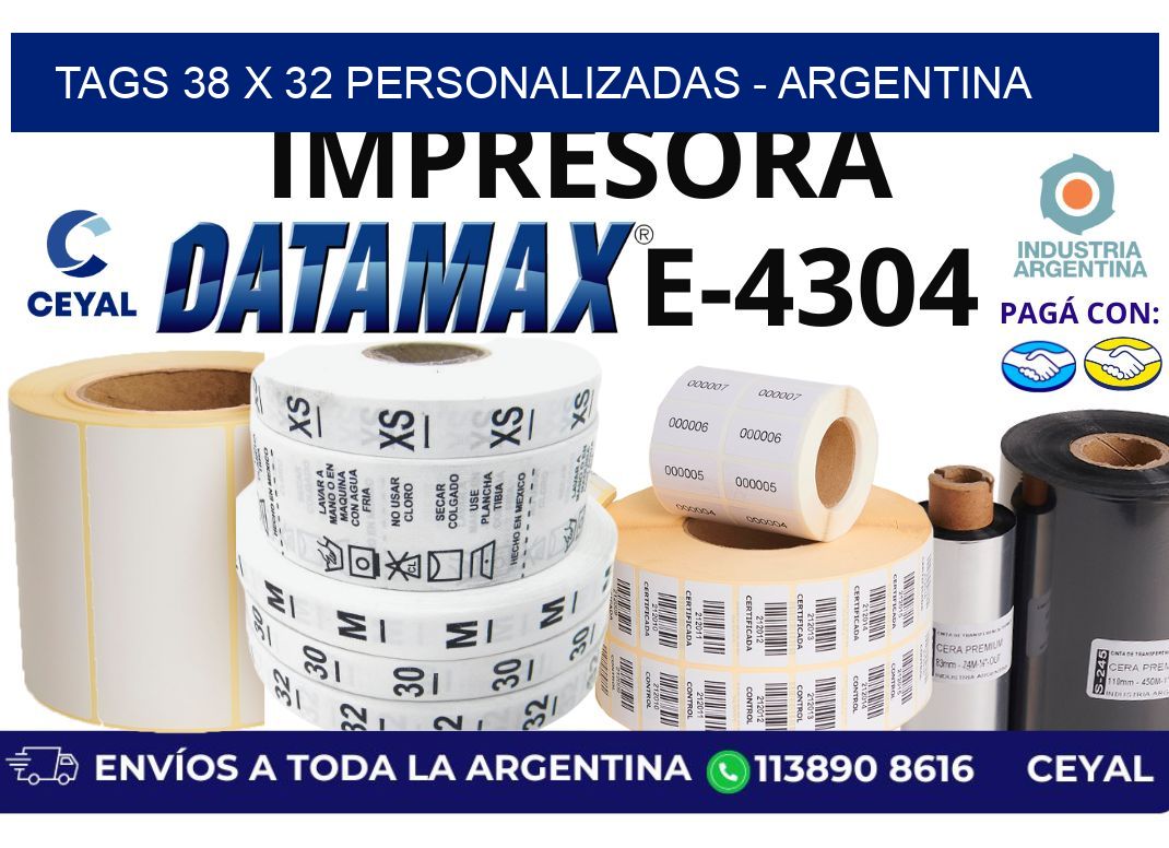 tags 38 x 32 personalizadas - Argentina