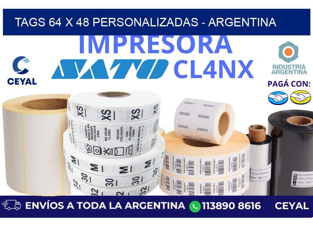 tags 64 x 48 personalizadas - Argentina