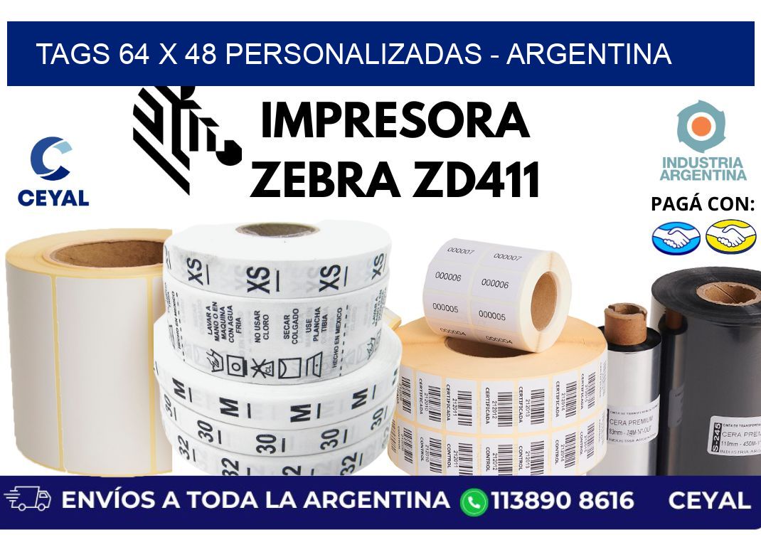 tags 64 x 48 personalizadas – Argentina