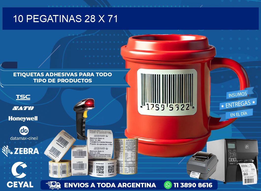10 PEGATINAS 28 x 71