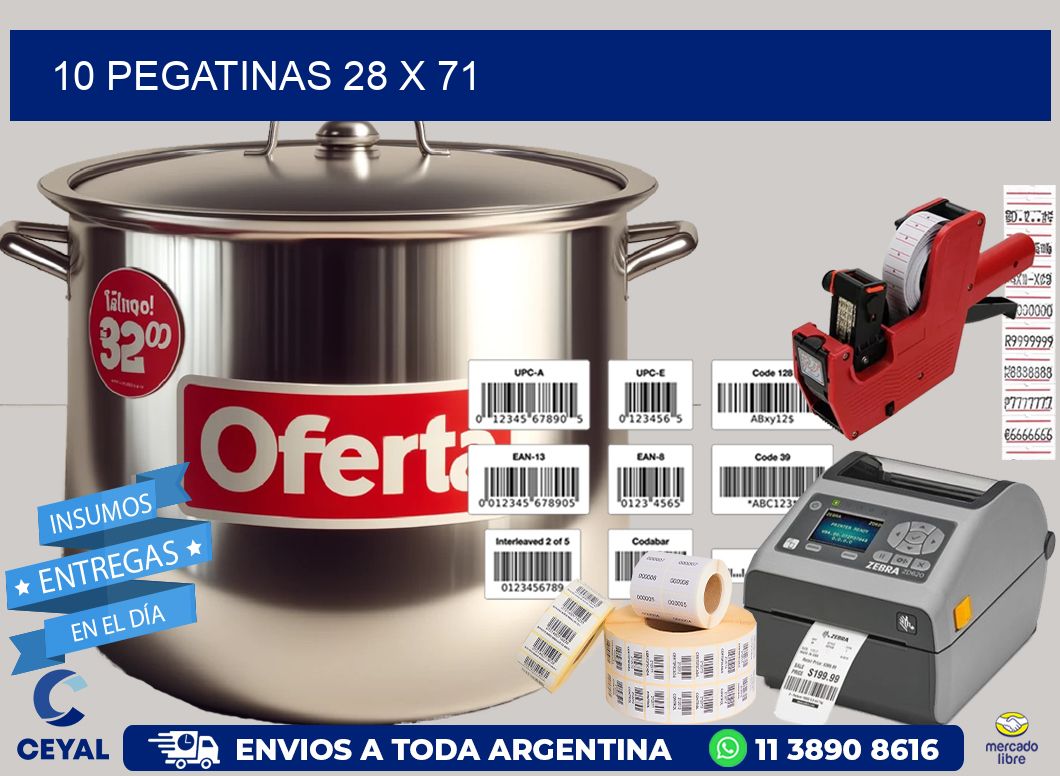 10 PEGATINAS 28 x 71