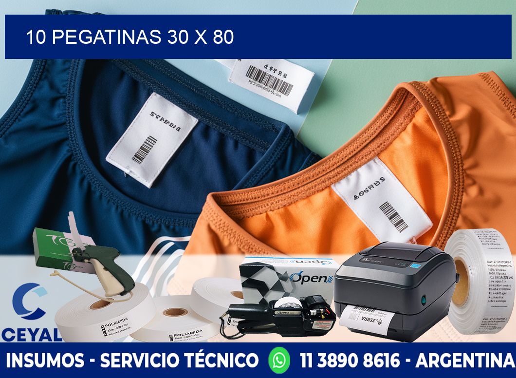 10 PEGATINAS 30 x 80