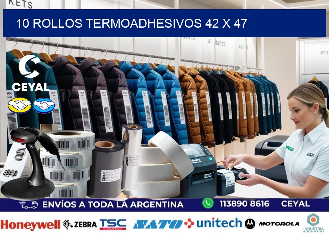 10 ROLLOS TERMOADHESIVOS 42 x 47