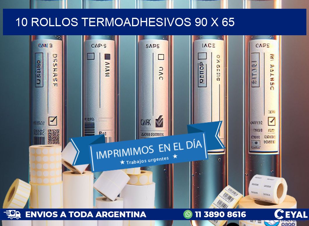10 ROLLOS TERMOADHESIVOS 90 x 65