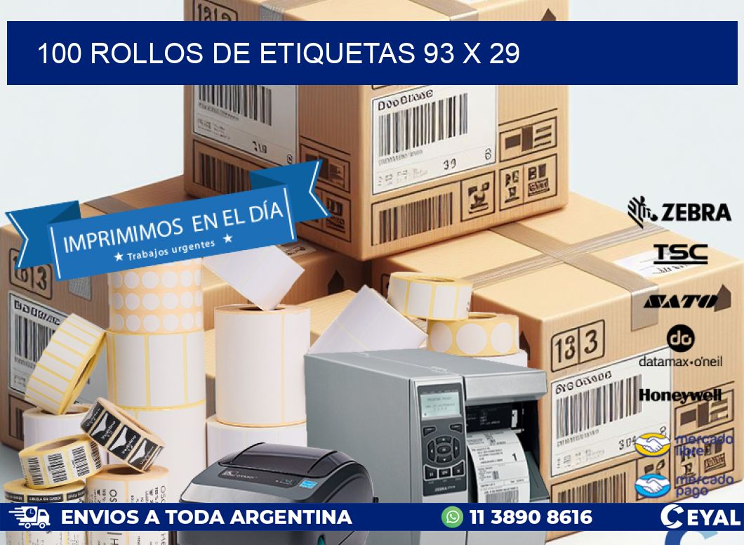 100 ROLLOS DE ETIQUETAS 93 x 29