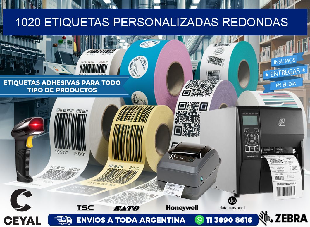 1020 Etiquetas personalizadas redondas
