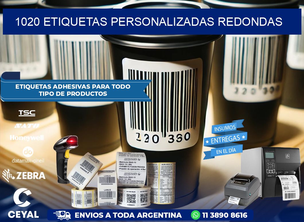 1020 Etiquetas personalizadas redondas