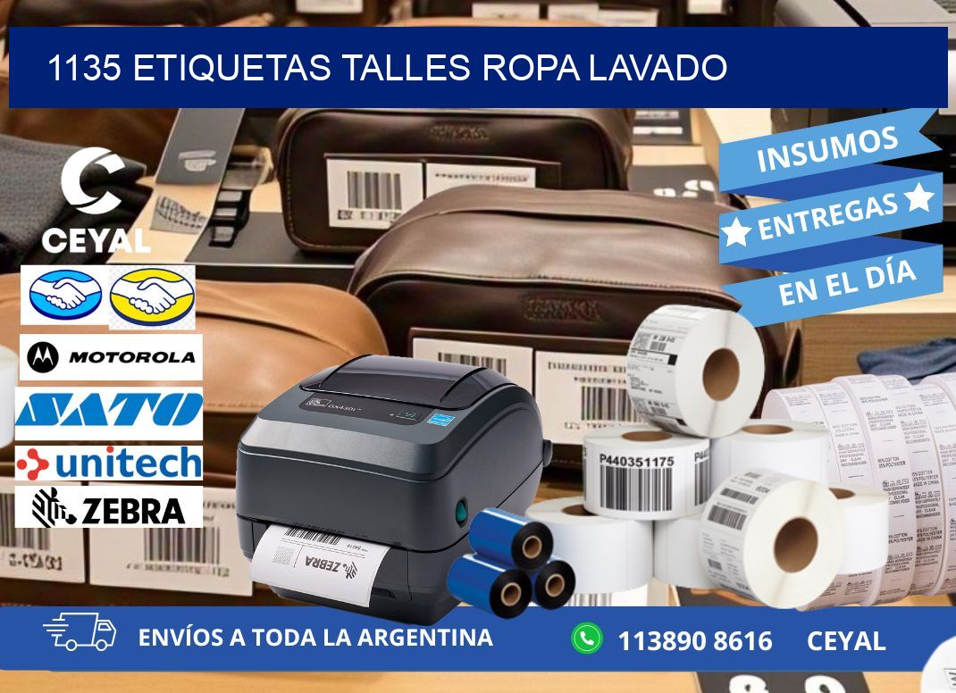 1135 ETIQUETAS TALLES ROPA LAVADO