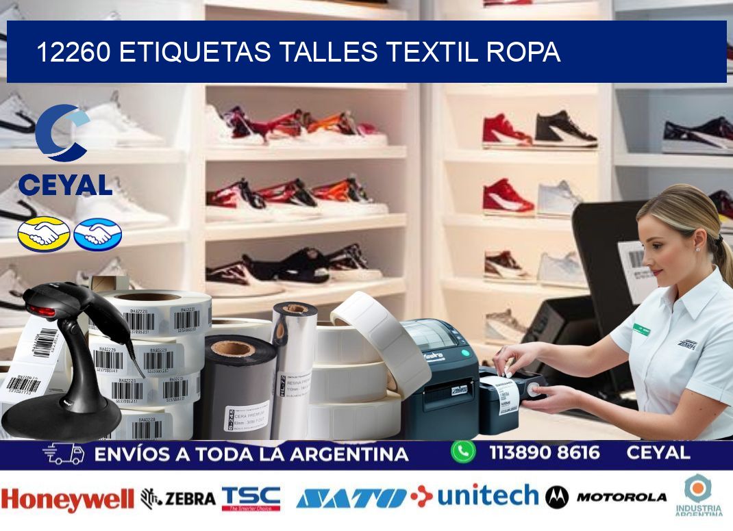 12260 ETIQUETAS TALLES TEXTIL ROPA