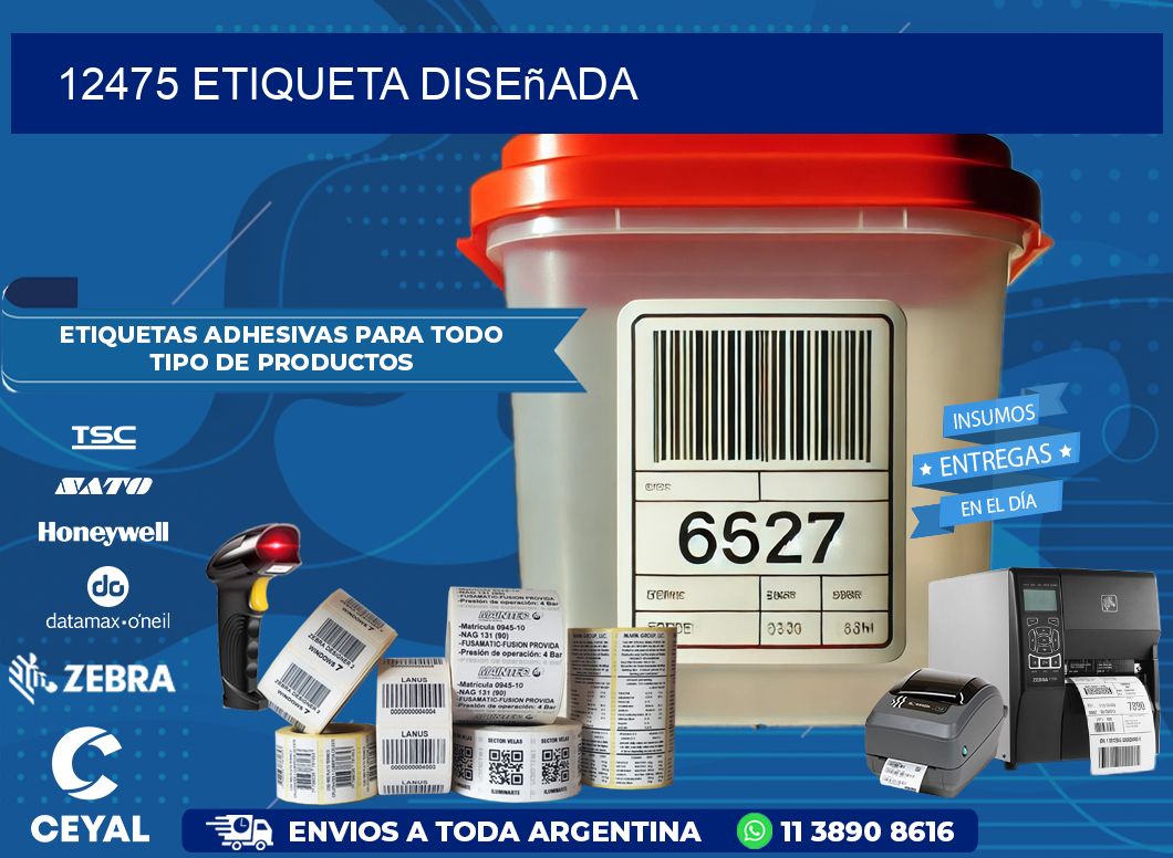 12475 etiqueta diseñada