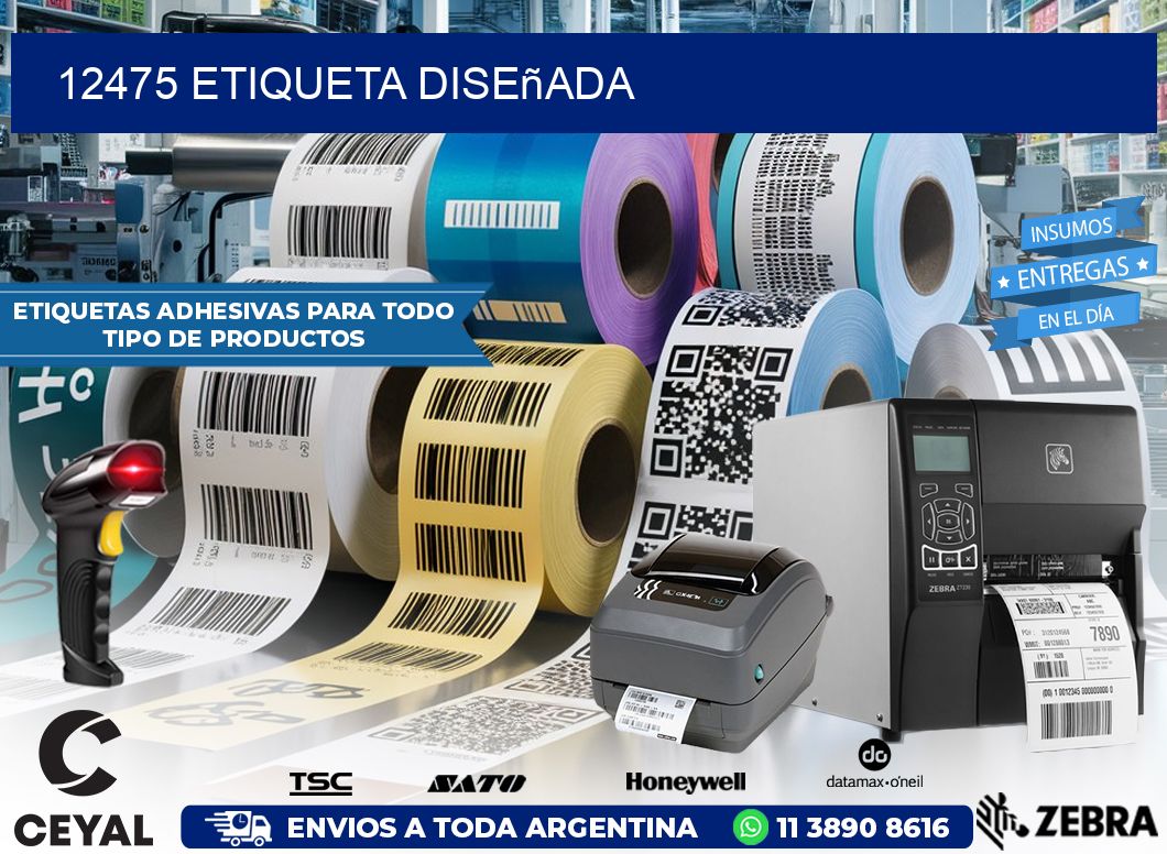 12475 etiqueta diseñada