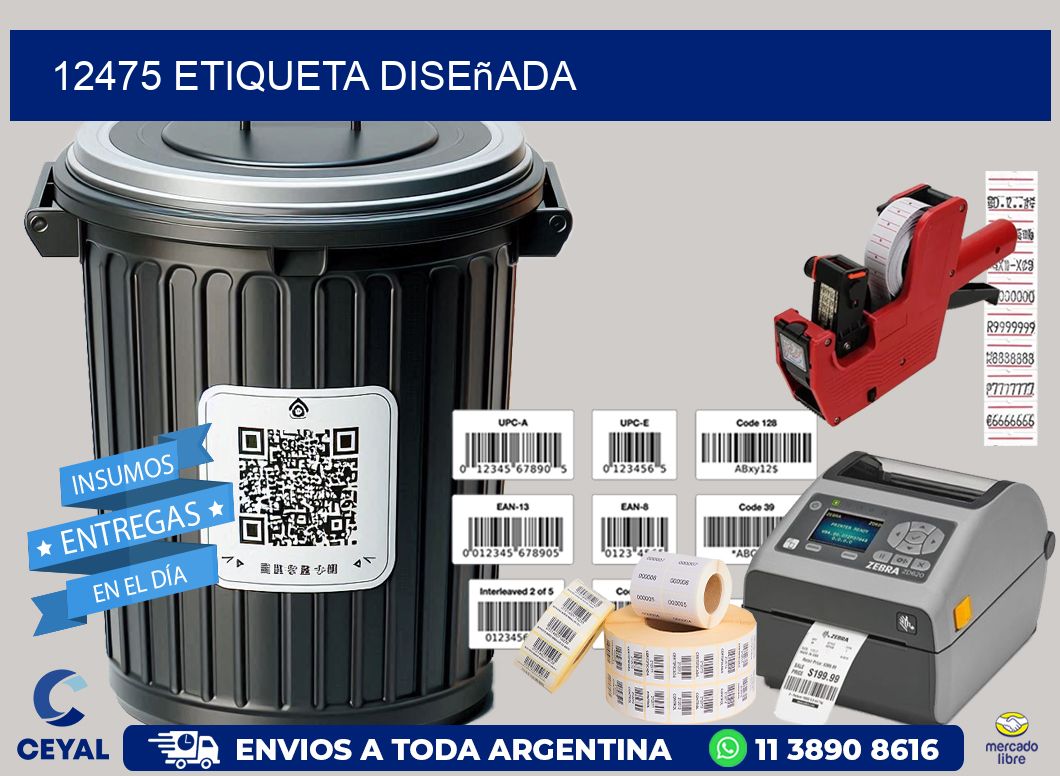 12475 etiqueta diseñada