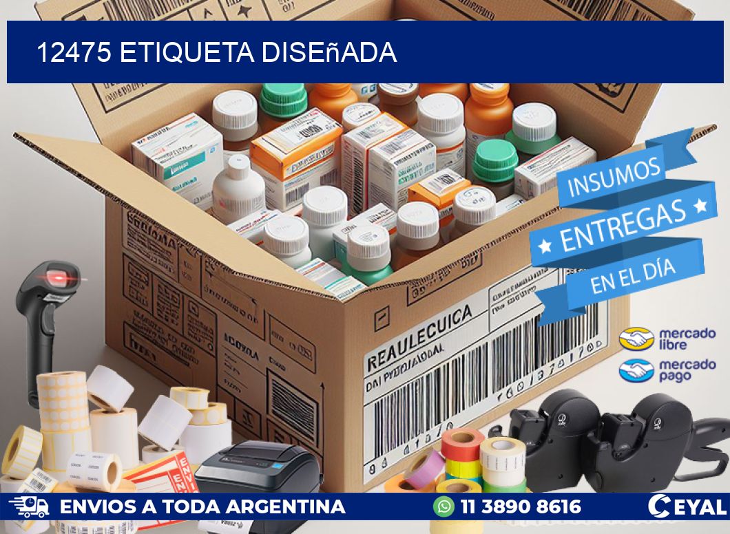 12475 etiqueta diseñada