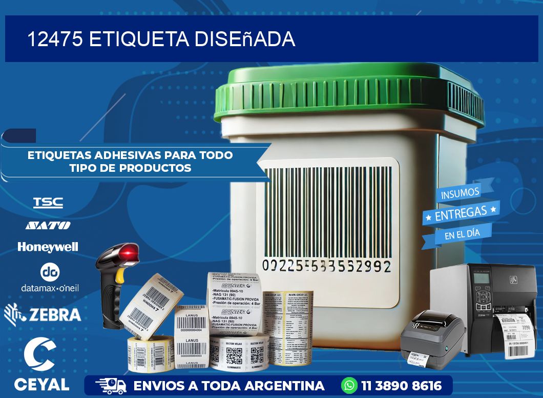 12475 etiqueta diseñada
