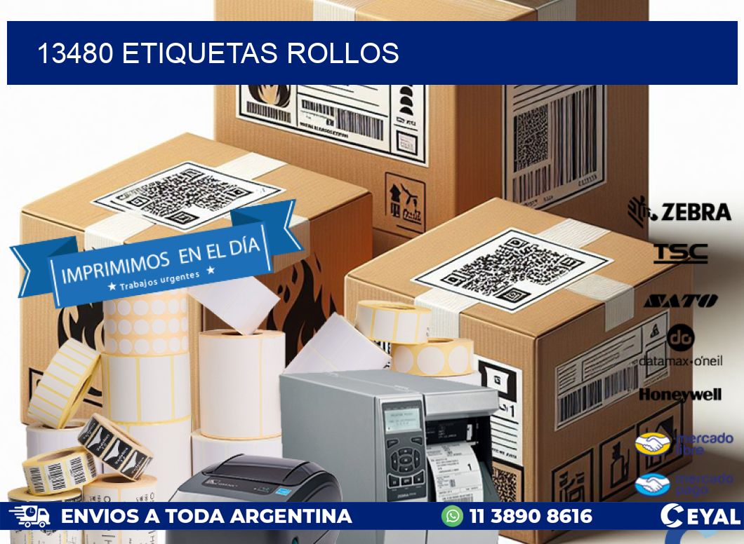13480 etiquetas rollos