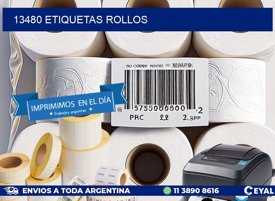 13480 etiquetas rollos