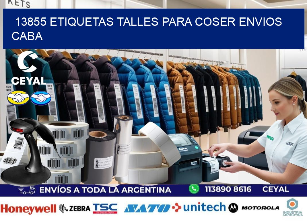 13855 ETIQUETAS TALLES PARA COSER ENVIOS CABA