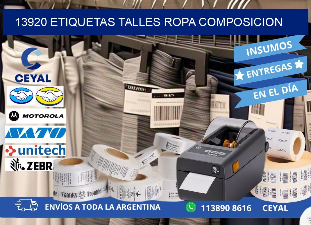 13920 ETIQUETAS TALLES ROPA COMPOSICION