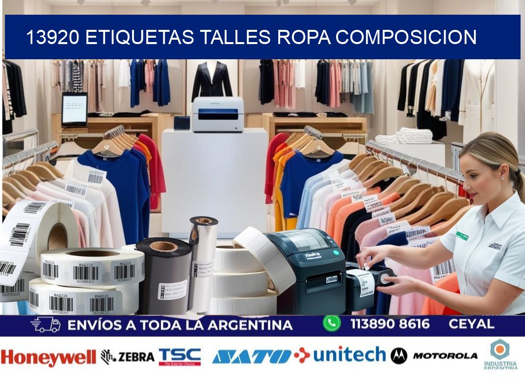 13920 ETIQUETAS TALLES ROPA COMPOSICION
