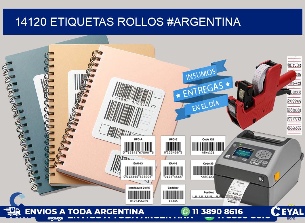 14120 etiquetas rollos #ARGENTINA