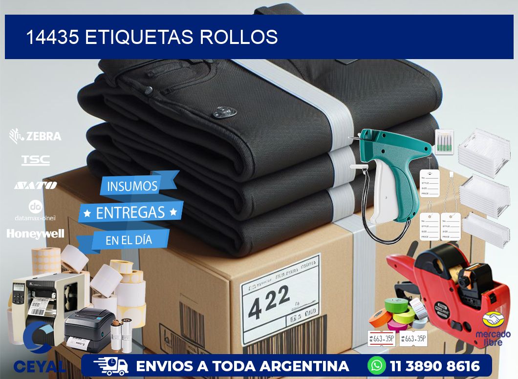 14435 etiquetas rollos