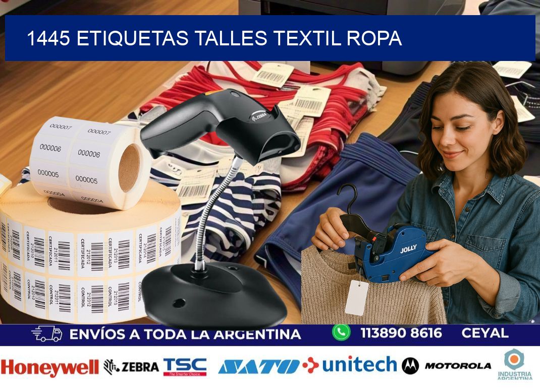 1445 ETIQUETAS TALLES TEXTIL ROPA